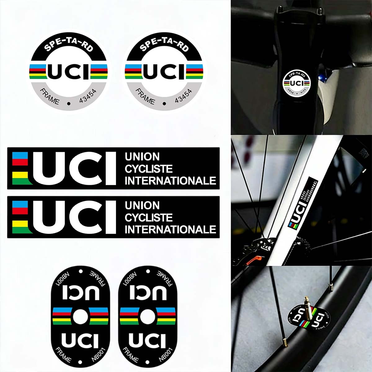 Mountain Biking Helmet - UCI Fietsframe Stickers Duurzaam Vinyl Zelfklevende
