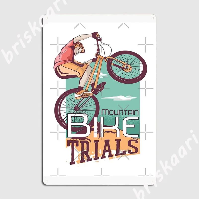 Mountain Biking Europe - Mountainbike proeft metalen plaquette poster bioscoop