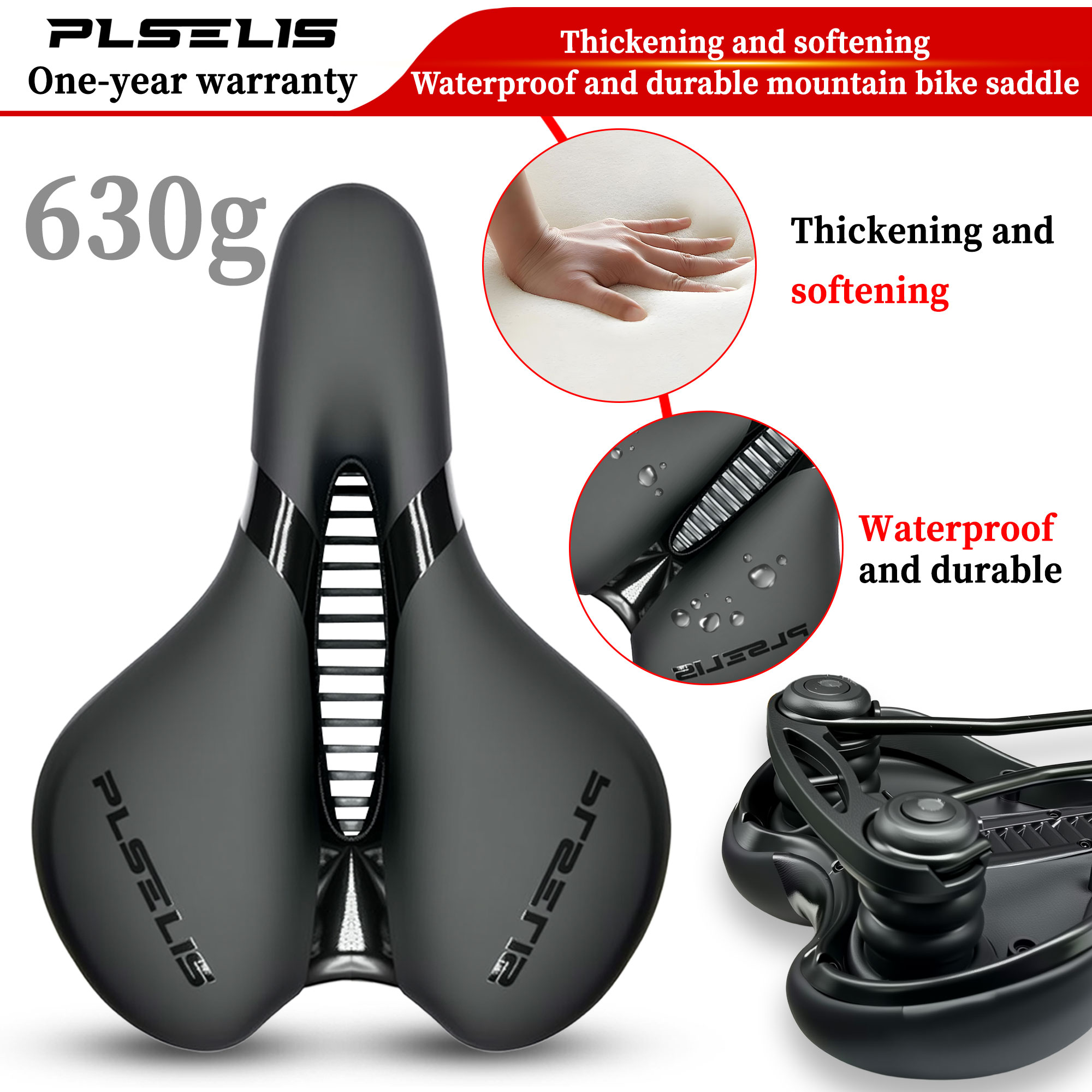 Mtb Saddle Lightweight - Plselis verbreed en verdikt lichtgewicht fietszadel