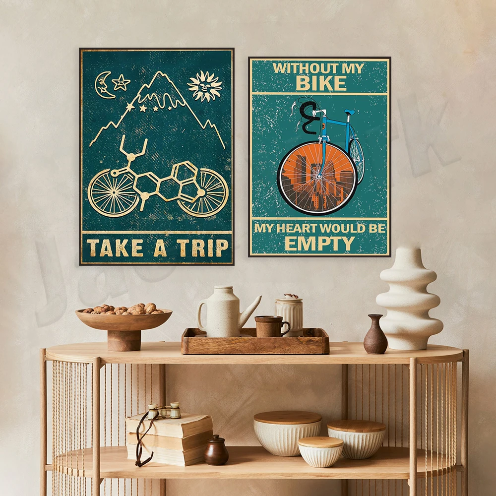 Mountain Biking Europe - Mountainbike print, mountainbike reisposter canvas schilderij