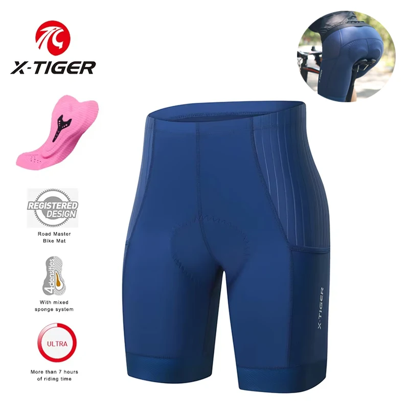 Mountain Biking Shorts Women - X-TIGER Damesfietsbroek Bib Shorts Racefiets Mountainbike