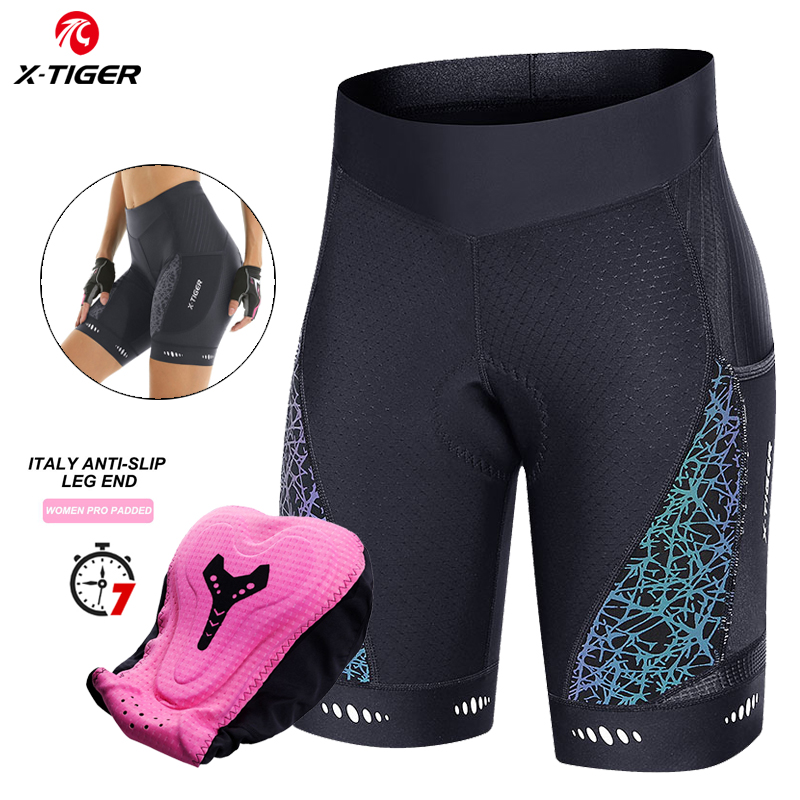 Mountain Biking Shorts Women - X-TIGER Fietsbroek Dames Fietsbroek Competitieve Spons